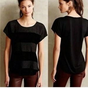 Anthro Dolan Velvet and Lace Top